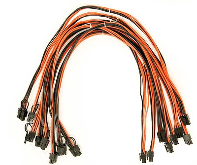 DEEP IN THE MINES LLC 8 pack 6 pin PCI to 6+2 pin male to male PCI cable 24 inch length 16 AWG UL 1007