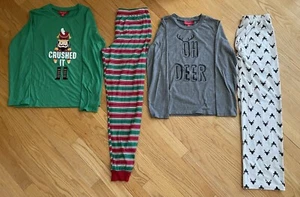 Lot Of 2 Macy’s Family Pajama Sets Kids Size 14-16 XL, Oh Deer, Crushed It - Picture 1 of 6