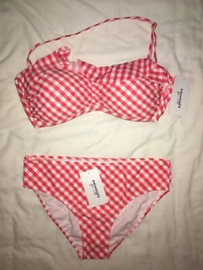 NWT Swim Suits For All 2PC Tankini Bikini Swimsuit 12 Top 10 Bottom GinghamCheck - Picture 1 of 4
