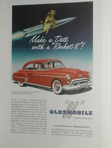 1950 OLDSMOBILE ROCKET 88 advertisement, color painting, 88, Rocket 88 - Foto 1 di 3