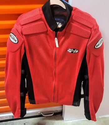 Abrigo balístico Joe Rocket para hombre talla serie M rojo negro acolchado chaqueta de motocicleta Foto 1 de 3