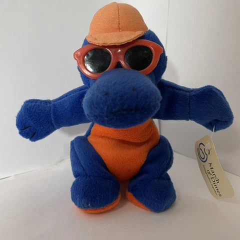 Allie Gator UF Florida Gators 8" Plush Beanbag MASCOT 2000 with March of Dimes Cover