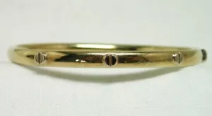 Lovely Two Colour 9ct Gold Designer Style Childs Size Bangle 21710 - Picture 1 of 6