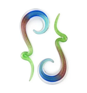 Par de medidores de gotas rizadas de vidrio brillante para hortensia - Imagen 1 de 1