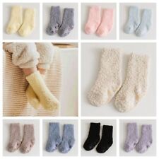 Korean Style Coral Fleece Baby Socks Solid Color Home Sleep Socks  Toddler