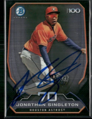 Jon Singleton Firmado 2014 Bowman Cromo Top 100 IP Automático #70 Foto 1 de 2