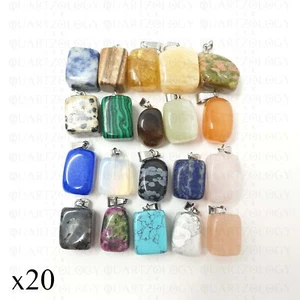 Quartz Necklace Pendant Wholesale 20pcs Crystal Gemstone Healing Stone Cuboid UK - Picture 1 of 7