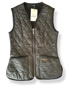 New $145 BARBOUR Fleece Betty Liner Full Zip Vest Quilted Gilet sz US 4, Black - Picture 1 of 16