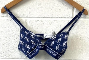 CK One, Bralette, Blue, Logo, Women's UK M, BNWT - Picture 1 of 6