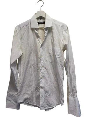 Camisa de vestir para hombre BALMAIN Paris blanca 100 % algodón con botones talla S 37-38 Foto 1 de 4