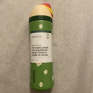 Owala "Darling Daisy" NEW 24oz Free Sip Limited Edition Green Pink Spring Flower - Picture 1 of 4