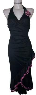 Vestido Midi De Colección Años 90 Rampage Talla M Para Mujer Negro Volantes Fairycore Bruja Coqueta Foto 1 de 4