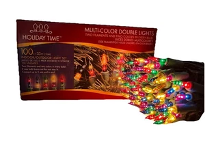 Holiday Time 100 Multi-Color Mini Lights Indoor/Outdoor 26ft Set Of 2 - Picture 1 of 6