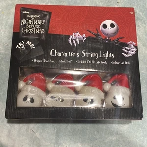VTG Nightmare Before Christmas String Lights Santa Jack Skellington Musical Lt12 - Picture 1 of 3
