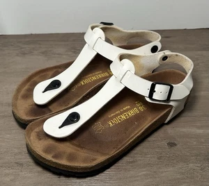 Birkenstock Women's Kairo US 7-7.5 EU 38 White Patent Leather Thong Sandals - Picture 1 of 10