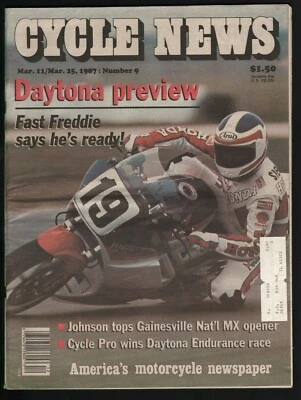1987 March 11 / March 25, Cycle News #9 - Vintage Motorcycle Newspaper Foto 1 de 2
