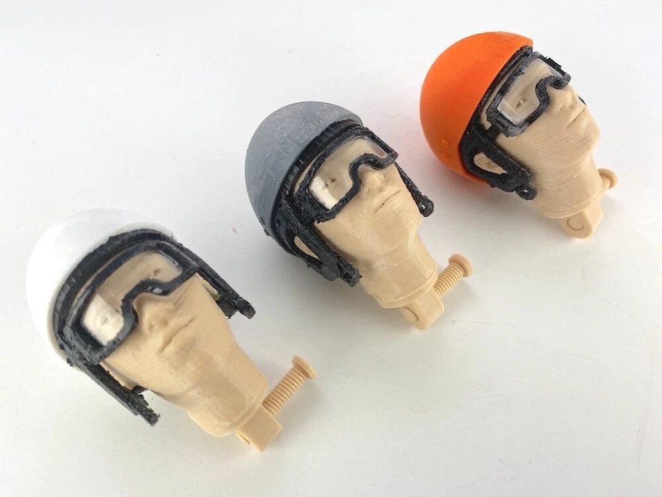 Cabeza de piloto de parapente/planeador BMP RC, casco, forro, visera (escala 1:5) Foto 1 de 4