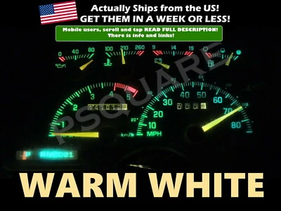 Cuadro de manómetros LED bombillas de tablero blanco cálido para camioneta Chevy GMC 92 serie C/K  Foto 1 de 2