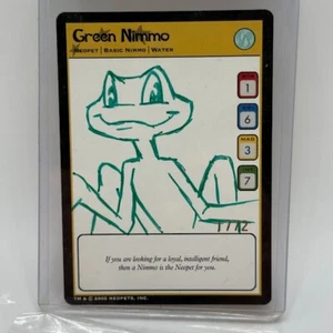 NEOPETS Green Nimmo rare sketch card #1772 2005 vintage new - Imagen 1 de 2