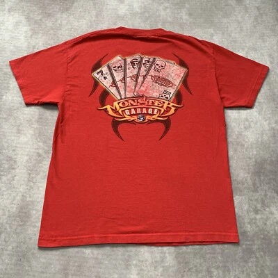 Винтажная футболка 2004 Monster Garage игральные карты размер L Y2K скейт гонки покер  - Изображение 1 из 4