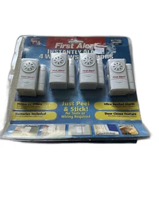 FIRST ALERT 4 Pack Premium Window & Door Security Alarms Gc New In Box - Picture 1 of 7
