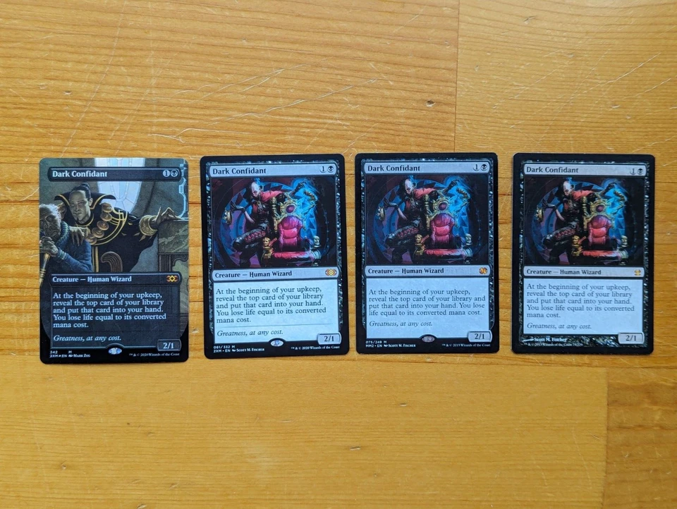 MTG Dark Confidant x4 MM2015, MM2013, Double Masters, 2XM extended art foil, NM - Image 1 of 4