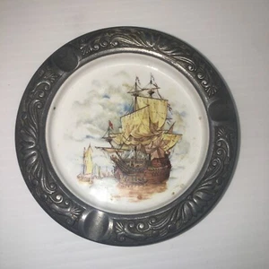vintage ashtray with ships Rare - Picture 1 of 4