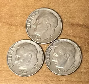 1968 -D , 1969-D , 1970-D Roosevelt Dimes ( set of 3 ) - Picture 1 of 2
