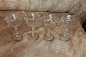 Juego de 4 gafas cordiales de aperitivo grabadas de colección de 5,75" ¡Envío gratuito! DH2969 - Imagen 1 de 4