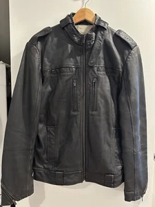 Jack & Jones Leather Jacket Men’s M - Picture 1 of 8