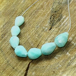 Cuentas colgantes facetadas de amazonita briolette naturales sueltas para hacer joyas - Imagen 1 de 3