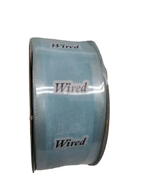 Rollo de cinta de organza de 1,5" de ancho de 25 yardas - azul huevo de Robin - borde satinado sólido  Foto 1 de 4