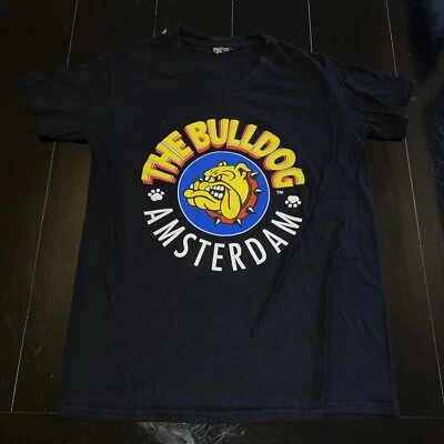 Camisa De Colección The Bulldog Amsterdam Cannabis Cafetería Negra Talla Pequeña Logo Años 80’s Foto 1 de 4