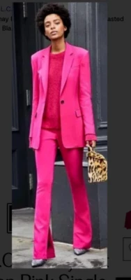 A.L.C. Vernay Disco Pink Single Button Breasted Structured Jacket Blazer Sz 2 - Image 1 of 4