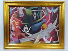 Amazing Wilfredo Lam Oil On Canvas 1942 With Frame In Golden Leaf Nice In Good