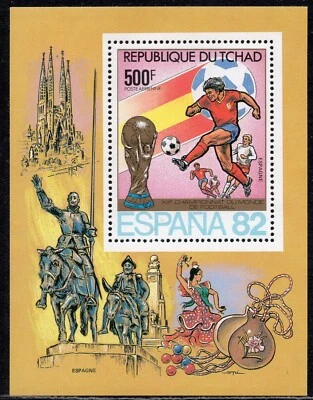 238 - Chad 1982 - Football World Cup - Spain - MNH Souvenir Sheet - Image 1 of 2