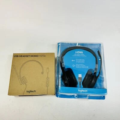 2 Pack - Logitech H390 And H570e USB Wired Computer Headsets - Image 1 of 3