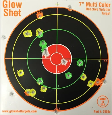 GLOWSHOT TARGETS 100 Pack - 7 Reactive Splatter Targets - Glowshot - Multi Color - See Your Hit