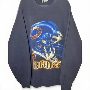 NFL LEE Vintage 1998 Chicago Bears Blue Graphic Print Sweatshirt Jumper Men’s XL - Picture 1 of 8