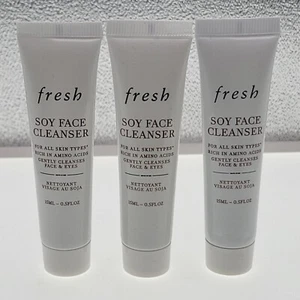 Lot x3 Fresh Soy Face Cleanser (0.5 oz/15 ml Each) Travel Mini Size Wash NEW - Picture 1 of 4