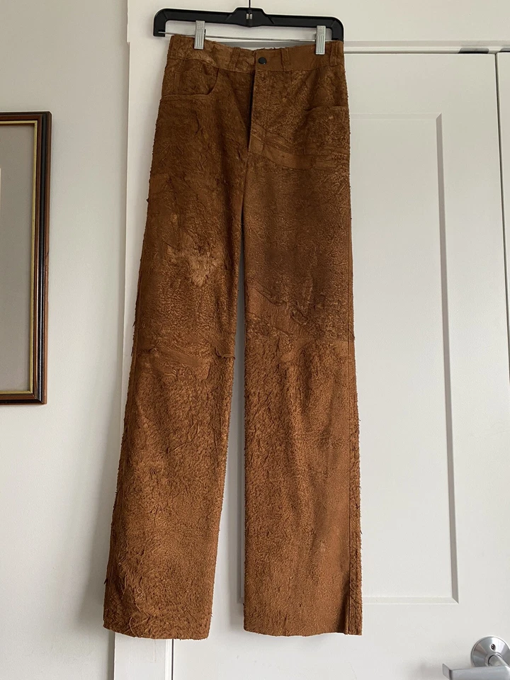 Calça de camurça vintage Avirex Ltd. couro Buffalo Hide 26”x30” - Imagem 1 de 4