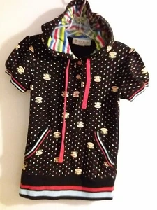 PAUL FRANK Industries Sz XS Kids girl Hooded Sweatshirt Monkey Short Sleeve - Picture 1 of 7