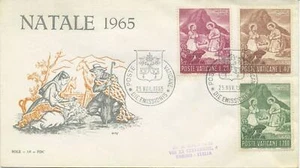 Vatican 1965 Christmas Nativity Holy Family Llama Art Religion FDC/4 - Picture 1 of 1