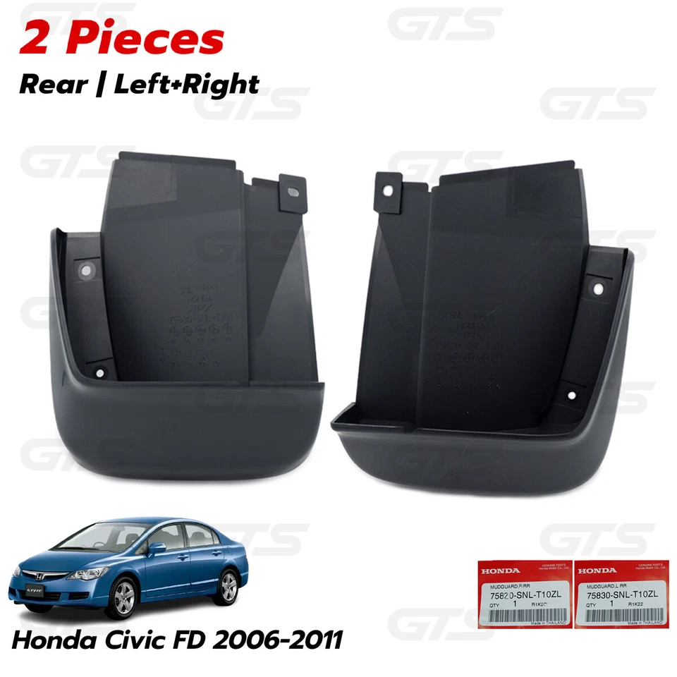 Подходит для Honda Civic FD седан 1.8 2.0 2006 11 Lh + Rh задний грязевой брызговик - Изображение 1 из 4