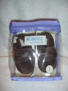 ROBEEZ Mini Shoez Shoes Slippers Sz 2 Espresso Loafer NIP - Picture 1 of 2