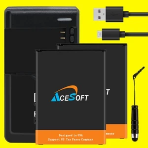 Long Life 2x 4670mAh Durable AceSoft Battery Extra Charger for LG Stylo 3 M430 - Picture 1 of 1