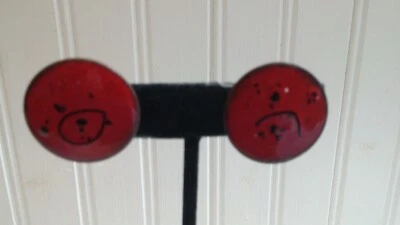 Pendientes Vintage Rojo Negro Esmaltado Cobre Arte Moderno Disco Tornillo Trasero Foto 1 de 3