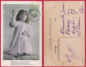 #62141 Francia 1917 [Primera Guerra Mundial]. Niño rezando. Postal postal vintage - Imagen 1 de 1