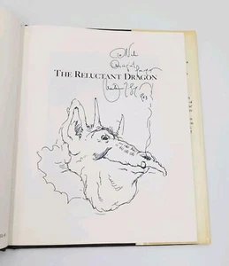 The Reluctant Dragon Grahame 1983 Signed w/ Dragon Drawing - Imagen 1 de 12