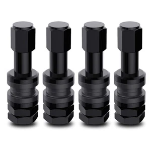 4Pcs TR48 Bolt On Tire Valve Stem BLACK alloy High Pressure Flush with Stem Cap - Picture 1 of 6